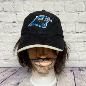 Carolina Panthers Hat Cap Strap Back Black White Embroidered Log NFL Football